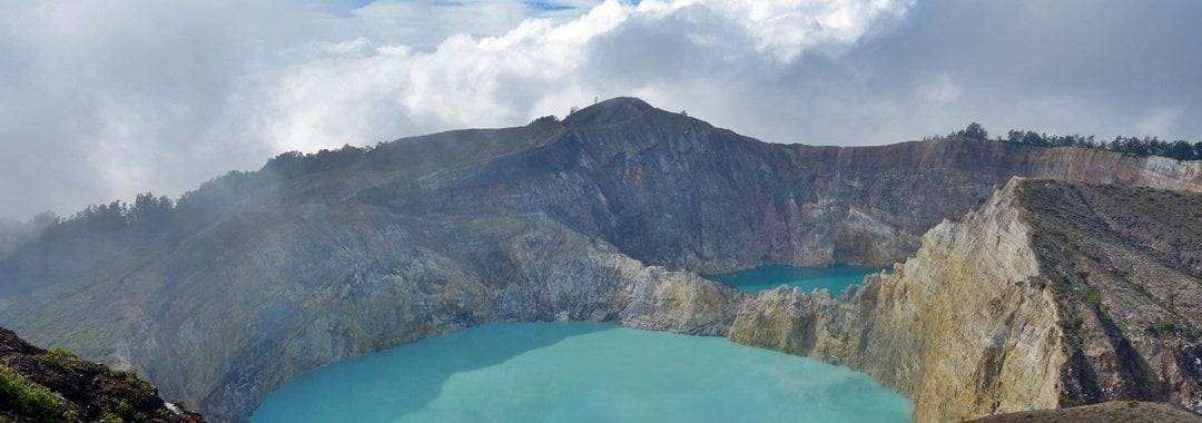 Volcanis lake in Kelimutu National Park, Indonesia