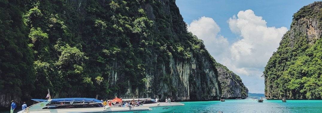 Sea and cliffs in Krabi, Thailand